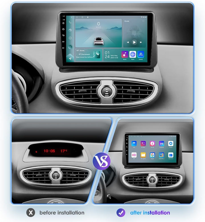 EU Stock Android 13 9-Zoll-Autoradio für Renault Clio 3 2005-2014 4-Kern 2GB & 64GB Speicher, unters