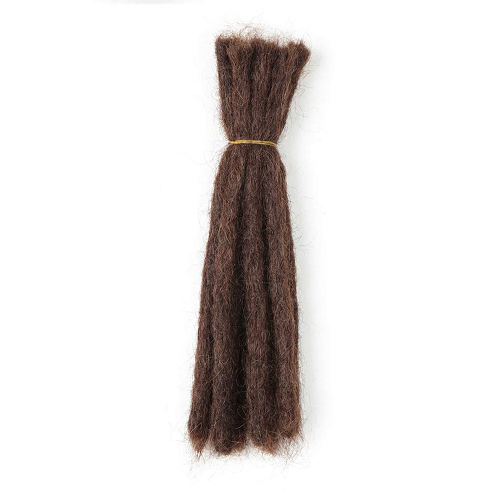 Coolbers 100% Human Hair Dreadlocks Extensions 10 Strands, 12 Inch Handmade Dread Loc Crochet Braids
