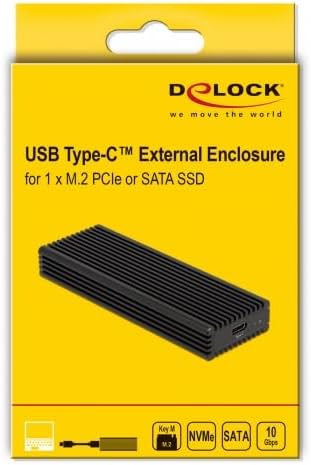 Delock Externes USB Type-C Combo Gehäuse für M.2 NVMe PCIe oder SATA SSD 42004