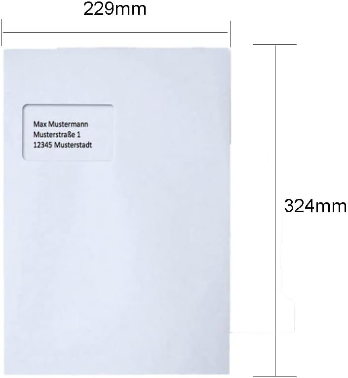 50 x C4 Versandtaschen von Beyond Dreams - Umschläge weiss mit Fenster - A4 Briefumschlag - selbstkl