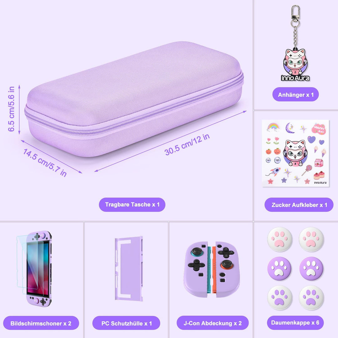 innoAura Switch 2 Tasche 14-in-1 Bundle für NS Switch 2 (2025), Switch 2 Case mit Tragetasche, Schut