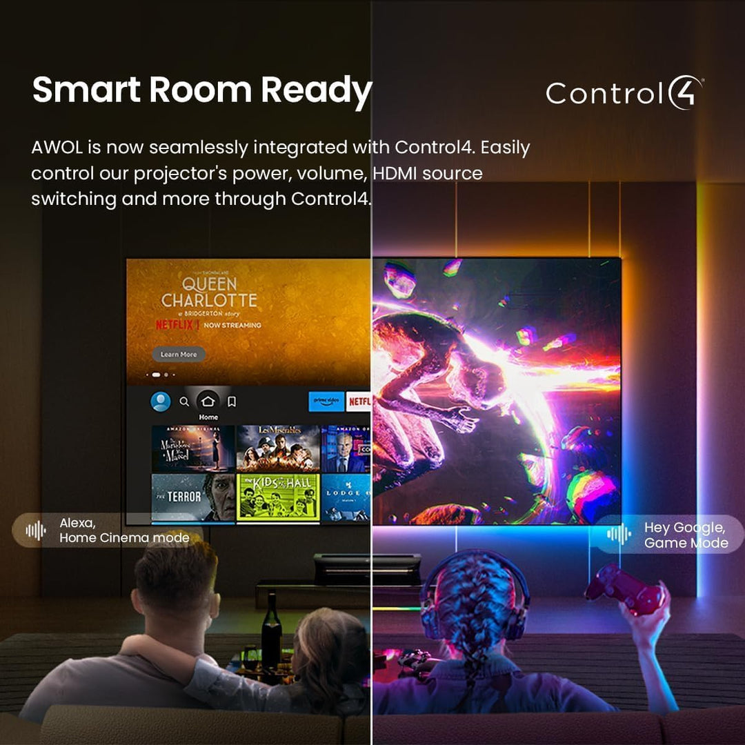 AWOL VISION LTV-3000 Pro 4K 3D Kurzdistanz Beamer 4k Laser, 3000 Lumen mit Dolby Vision & Atmos, HDR