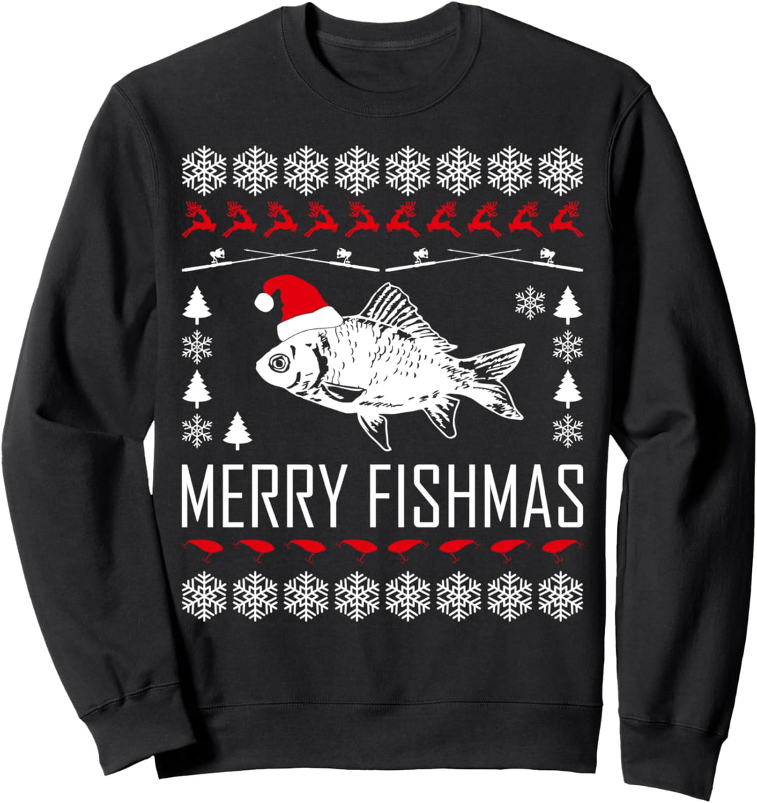 Merry Fishmas Fish Ugly Funny Christmas Fishing Lover Sweatshirt
