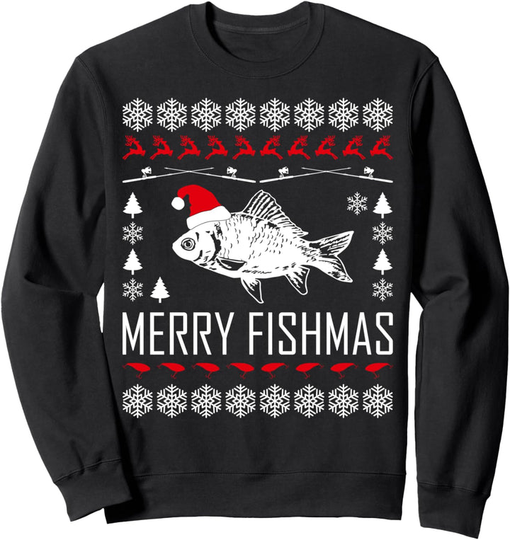 Merry Fishmas Fish Ugly Funny Christmas Fishing Lover Sweatshirt