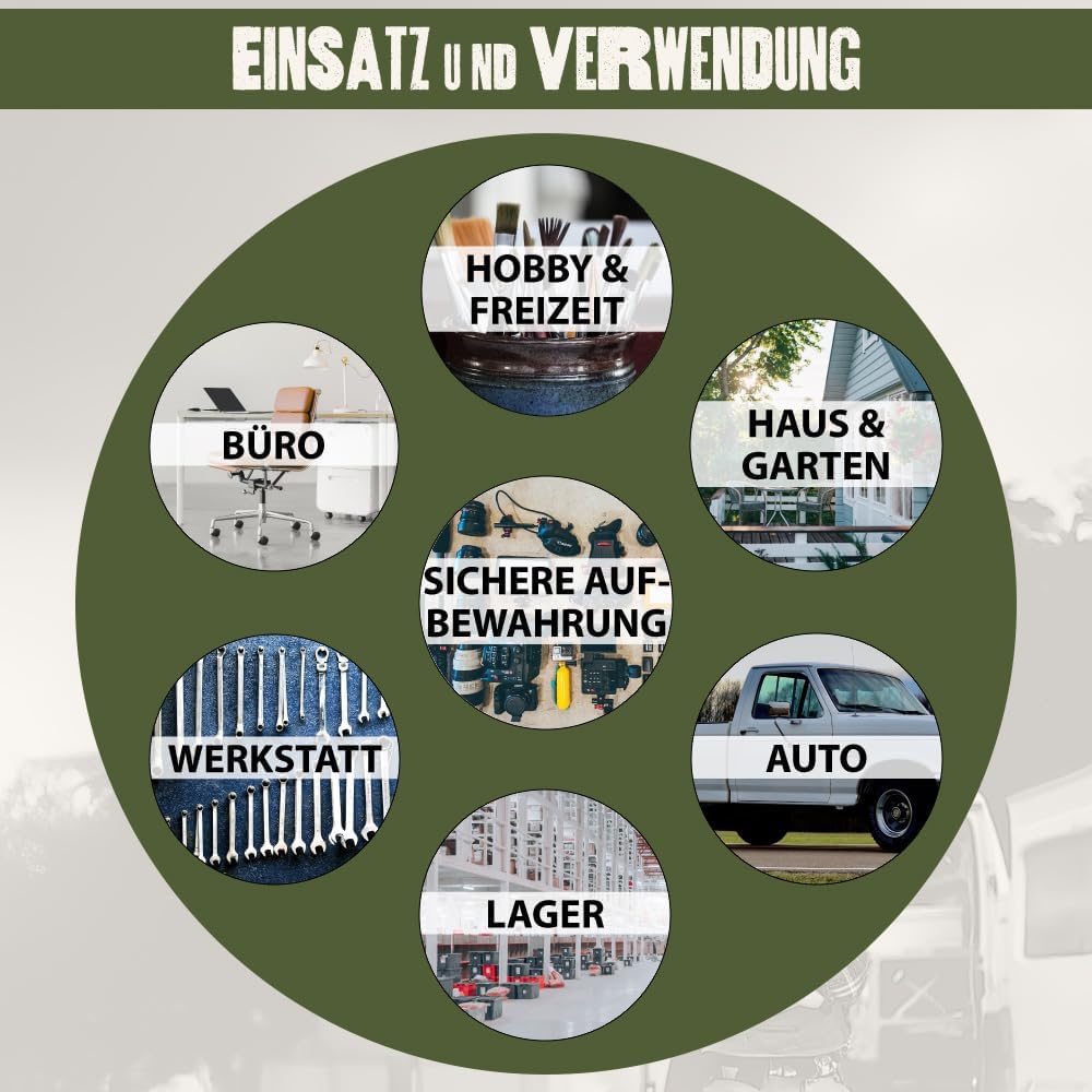 Trucky Deichselbox Grün Werkzeugkasten Truckbox Alu Box Anhänger Kiste mit Deckel Abschliessbar Alub