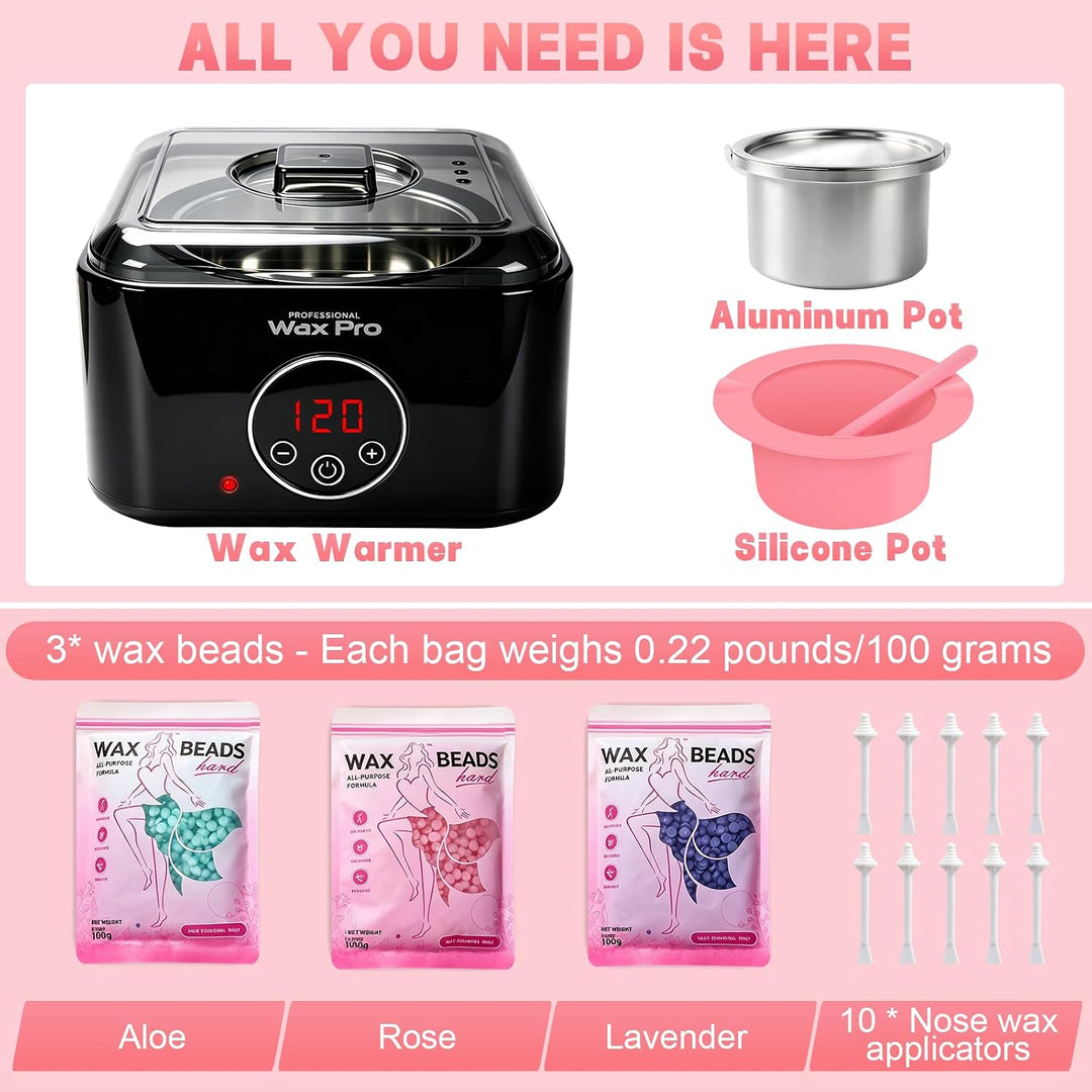 Waxing Set, iKlestar Digital Wax Maschine Wachswärmer, Heisswachsgerät für Wachs Haarentfernung, Wax