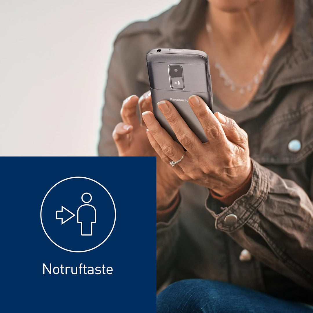 Panasonic KX-TU160EXG Essentials Mobiltelefon für Senioren, SOS-Notruftaste, grosse Separate Tasten,