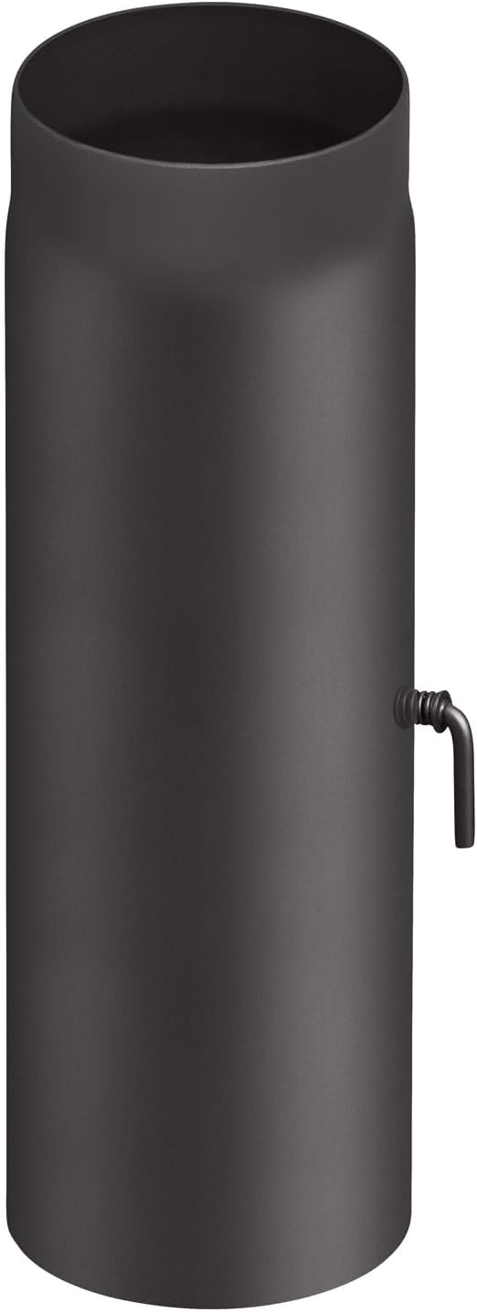 Rauchrohr Ø150mm Rohrelement 500mm mit Drosselklappe schwarz metallic Ofenrohr Kaminrohr Rauchrohr 5