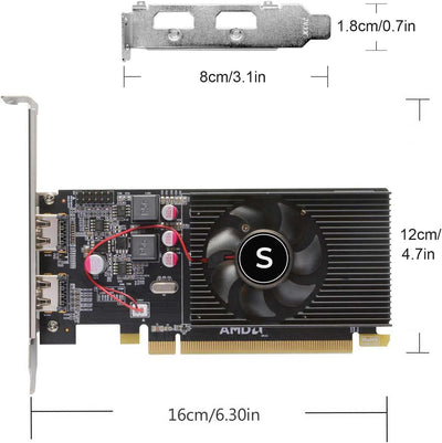 SAPLOS Radeon HD 6570 Grafikkarte, 2 HDMI, 1G GDDR3 64-bit, Video Cards PC, Low Profile Graphics Car