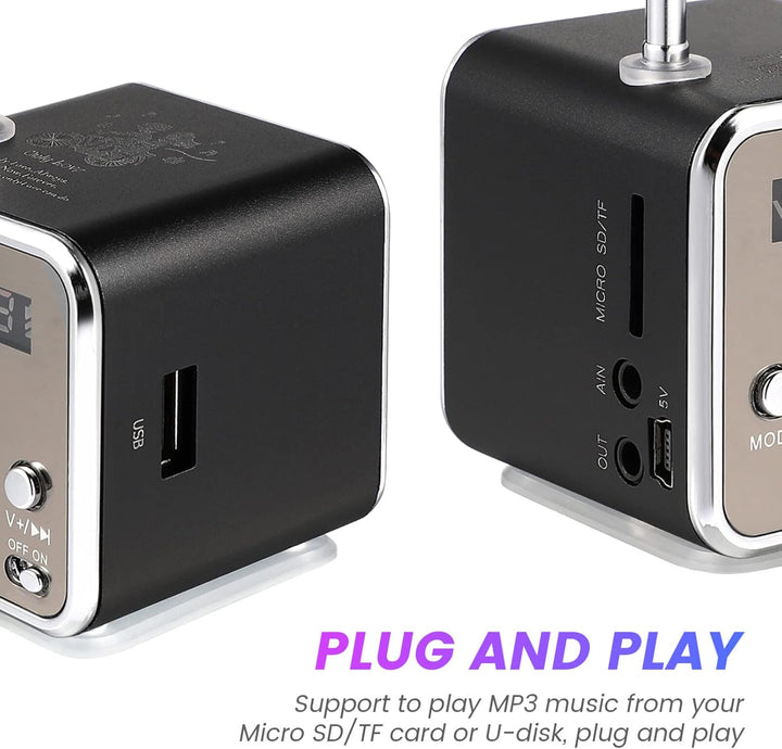 iplusmile Td-V26 Digital Lautsprecher Mini Lautsprecher Fm Radio Stereo Mp3 Mp4 Musikplayer Unterstü