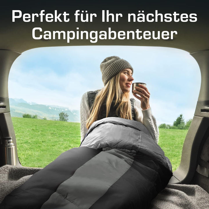 Active Era Mumienschlafsack – Schlafsack Winter und Sommer, -10°C bis 10°C - Wasserabweisend und Win
