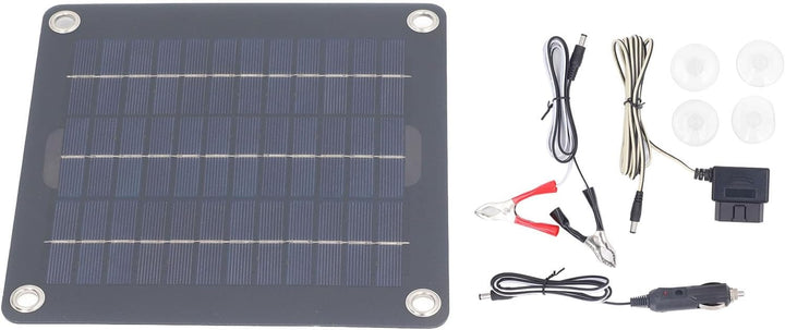 Solarpanel-Kit, Monokristalliner Batterieerhalt mit 12 V und 18 V Ausgang, mit 10 W Solarpanel, OBD-