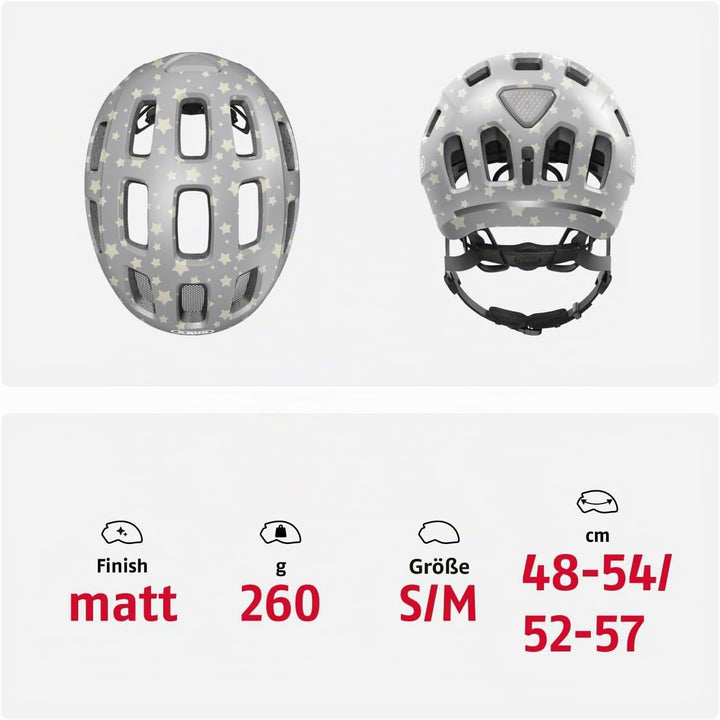 ABUS Fahrradhelm Youn-I 2.0 - mit Licht für Kinder, Jugendliche und junge Erwachsene - für Mädels un