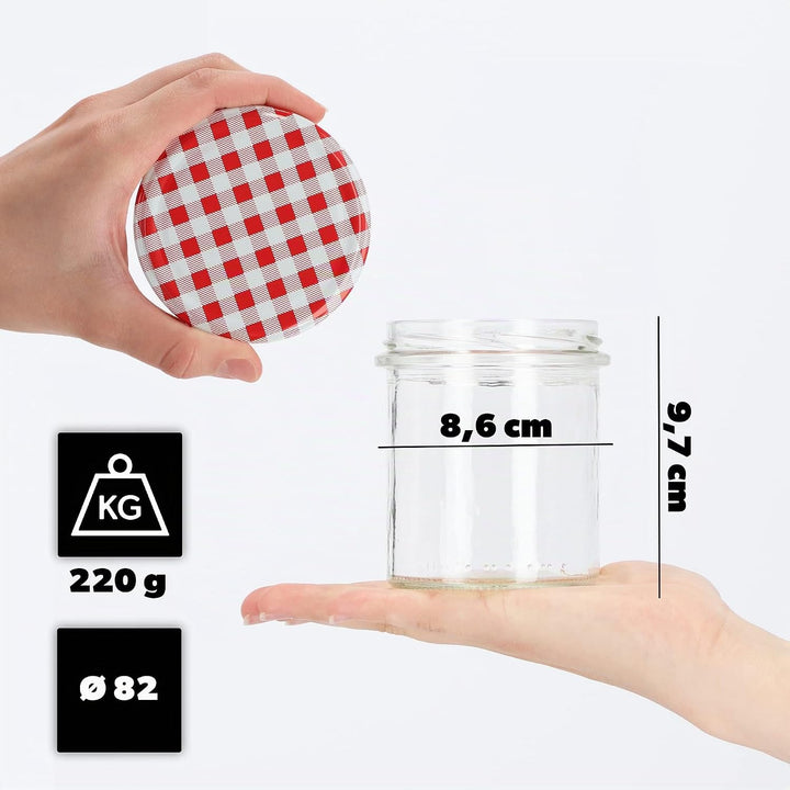 KADAX 10er Set Marmeladengläser 350ml TO82, Einmachgläser Vorratsgläser Mason Jar mit Schraubdeckel,