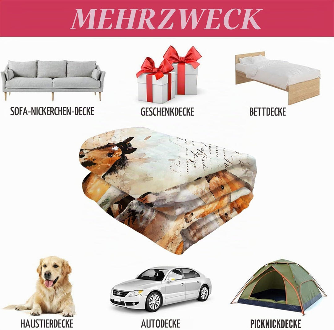 YISUMEI Kuscheldecke Abstraktes Traumfänger Pferd Decke Flauschige Weich Fleecedecke für Sofa Bett 1