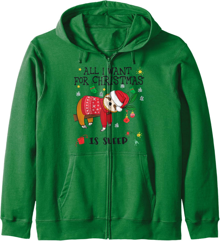 Faultier mit Weihnachtspullover Faultier Spruch Kapuzenjacke