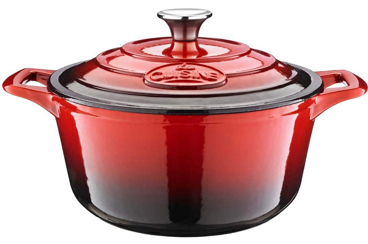 La Cuisine 5100MB Gusseisen Bratentopf Topf Schmortopf Cocotte Brotbacktopf emailliert mit Deckel In