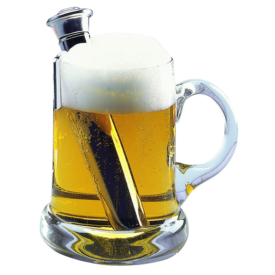 Westmark Bierwärmer mit Halter, Rostfreier Edelstahl, Silber, 63282260, 7.9 x 5 x 16 cm, Bierwärmer