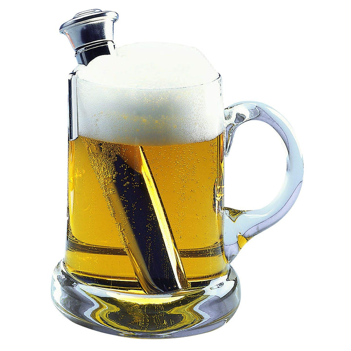 Westmark Bierwärmer mit Halter, Rostfreier Edelstahl, Silber, 63282260, 7.9 x 5 x 16 cm, Bierwärmer