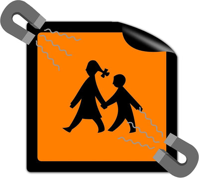 Schulbusschild Magnet Schulbus 30x30cm Warntafel Schülertransport Magnetschild Schild Auto Warnschil