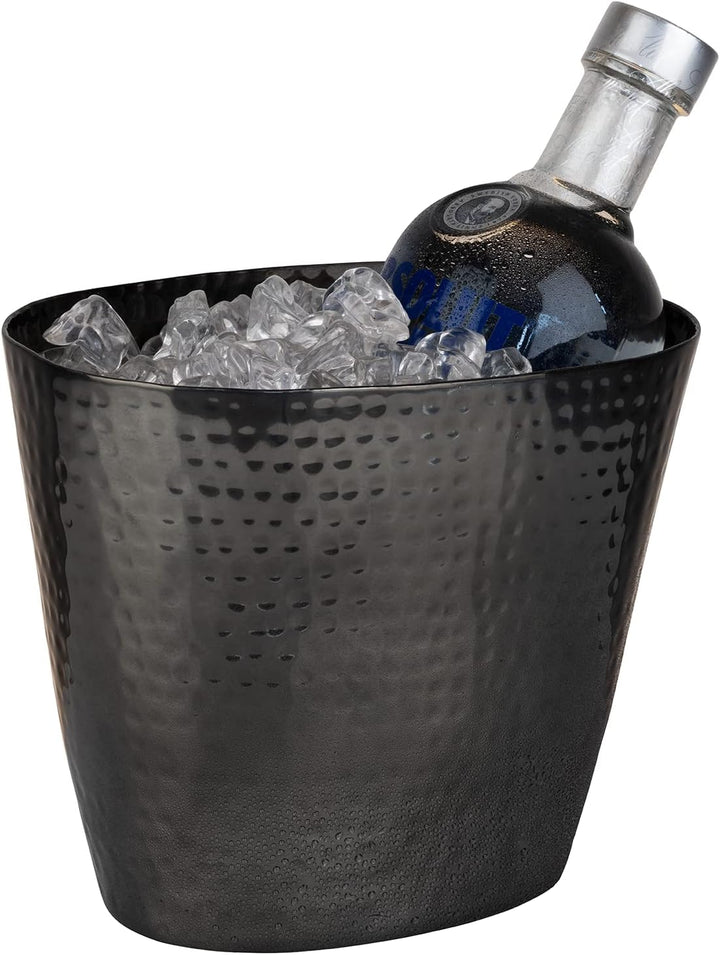 APS 36107 Wein-/Sektkühler "SMALL", Aluminium, für 1 Flasche, 20,5 x 14 x 17 cm, Gunmetal-Look Gunme