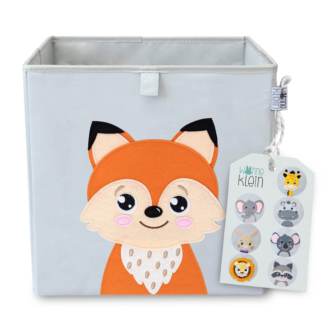 Aufbewahrungsbox Kinder - 33x33x33 cm - Faltbare Spielzeugkiste mit Tiermotiv - Ordnungsbox für Kall
