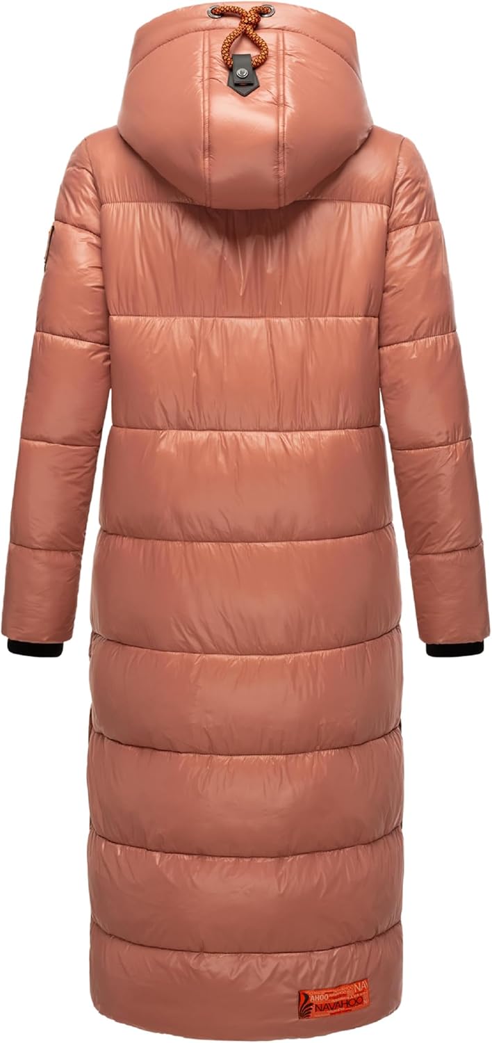 Navahoo Damen Warmer Winter Steppmantel mit Kapuze Schmuseengel XS-XXL M Terracotta, M Terracotta