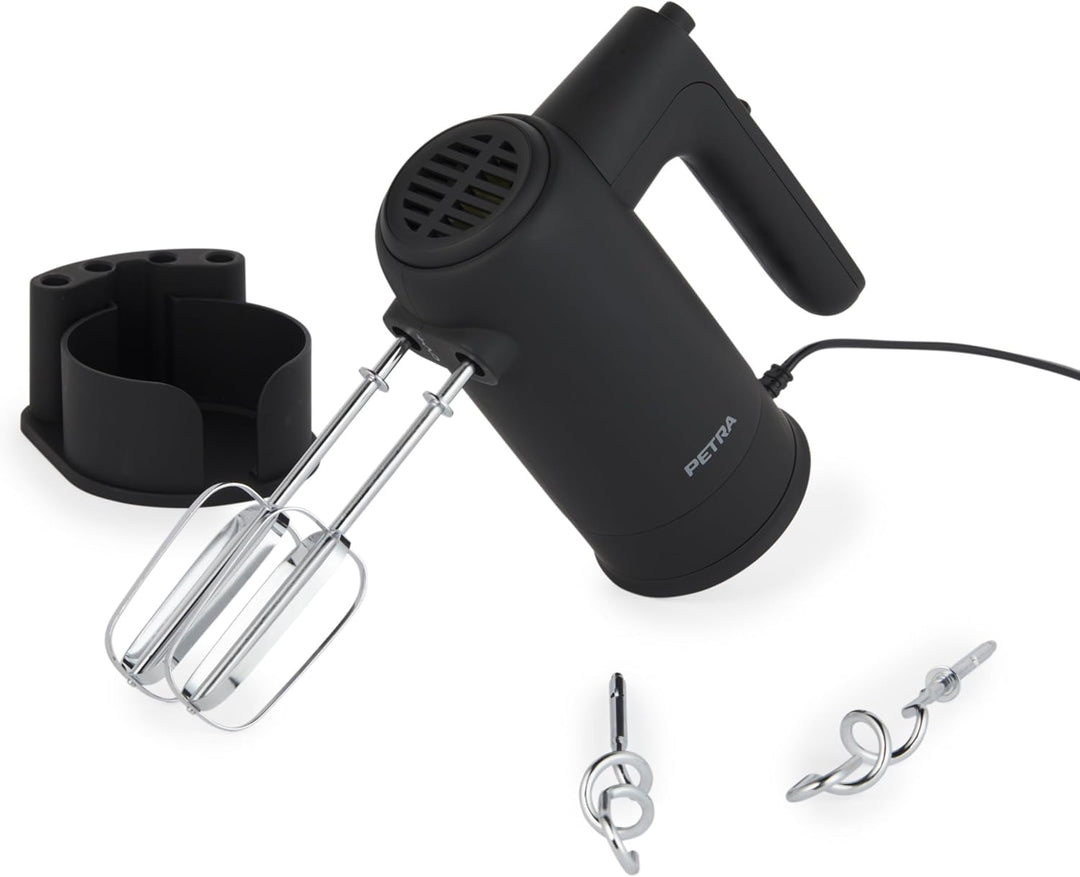 Petra PT5613BMBLKVDE Handmixer Handrührer - Elektrischer Küchenmixer zum Kneten/Schlagen, Schneebese
