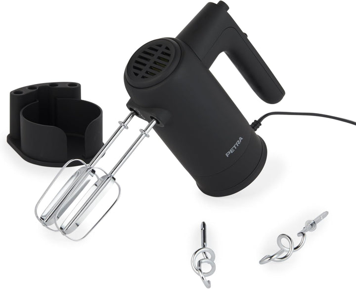 Petra PT5613BMBLKVDE Handmixer Handrührer - Elektrischer Küchenmixer zum Kneten/Schlagen, Schneebese