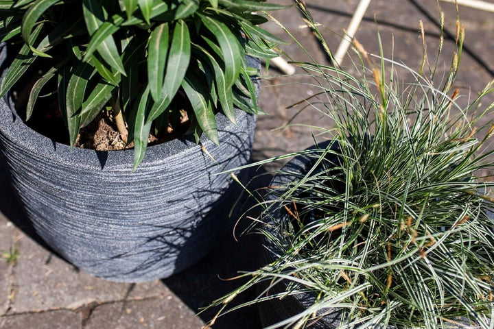Capi Europe - Gefäss elegant niedrig Waste Rib NL - 46x58 - Terrazzo grau - Öffnung Ø38 - Blumentopf
