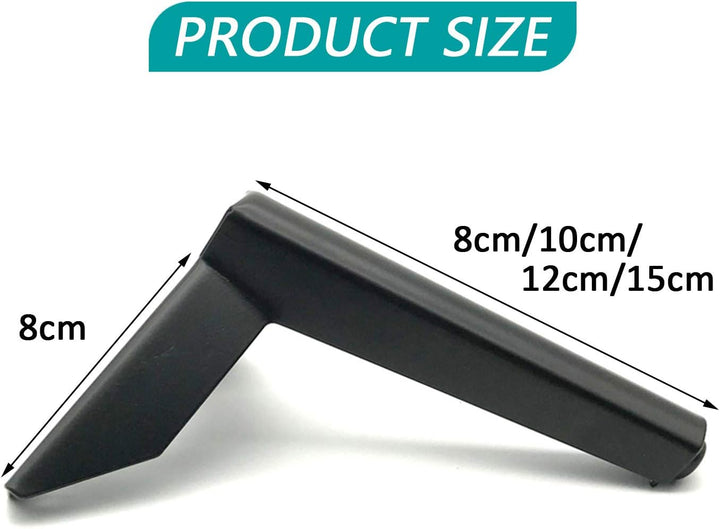 4 Stück Schwarz Möbelfüsse, 5" / 12cm Möbelfüsse Metall Schrankfüsse DIY Tischbeine Schrankfüsse, fü