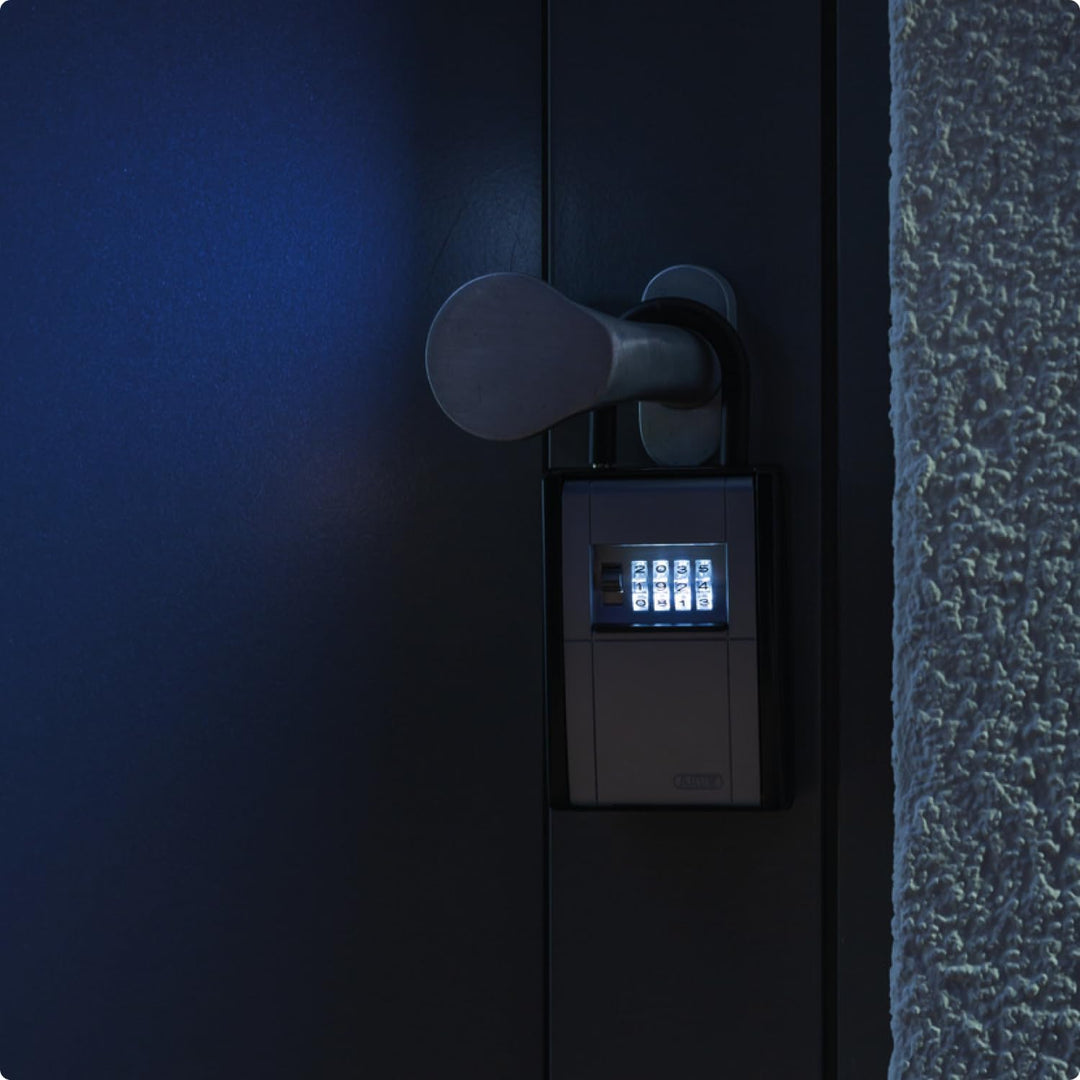 ABUS KeyGarage 797 LED - Schlüsselbox mit Bügel zur Befestigung - mit beleuchteten Zahlenwalzen - fü