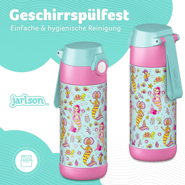 Jarlson® Trinkflasche Kinder Edelstahl MALI [THERMOSFLASCHE] - Kindertrinkflasche Auslaufsicher - Th