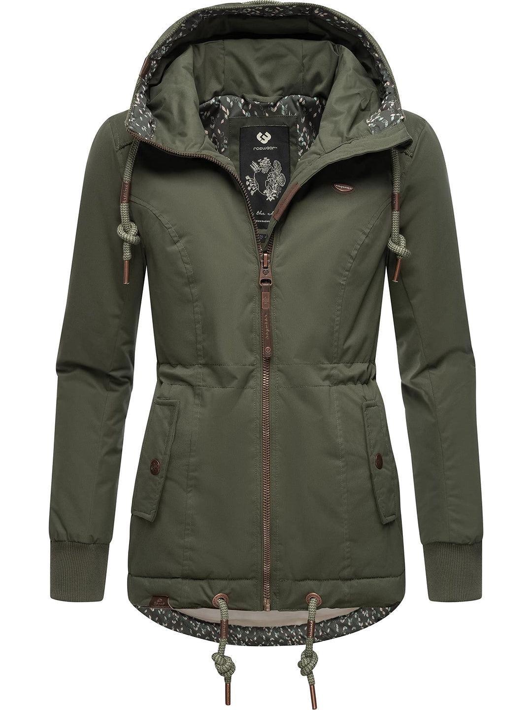 Ragwear Damen Winterjacke Outdoorjacke wasserdicht mit Kapuze YM-Danka XS-6XL XL Dark Olive22, XL Da