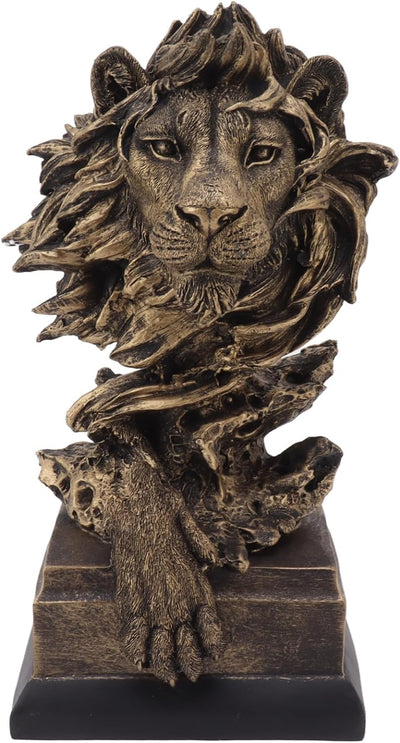 AMONIDA Löwenfigur, Künstlerische Löwenkopfstatue, Geruchlos, Lebendiges Kunstharz, Dekorativ für da