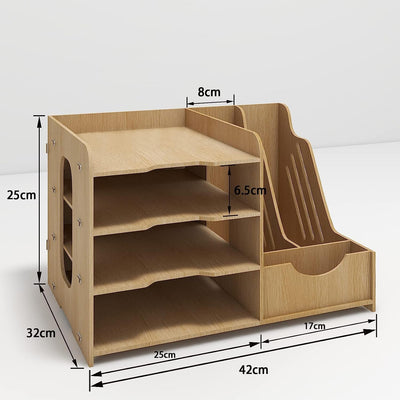 PUNCIA Dokumentenablage A4 Briefablage Ablagefächer Holz Schreibtisch Datei Organizer Papierablage A
