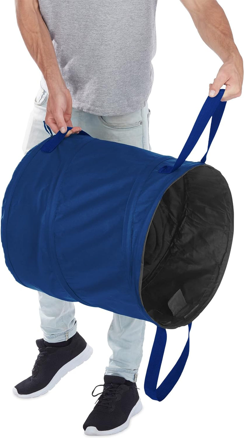 Relaxdays Laubsack selbstaufstellend, 2er Set, 120 L, Pop Up Gartensack mit 3 Griffen, UV-beständig,