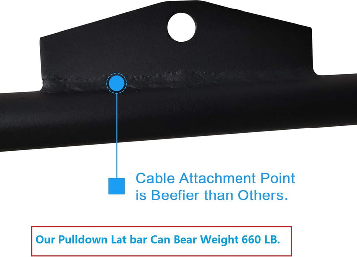 LAT Pulldown Bar for Cable Machine, LAT Pulldown Attachments Length 29 Inch, Length 29 Inch