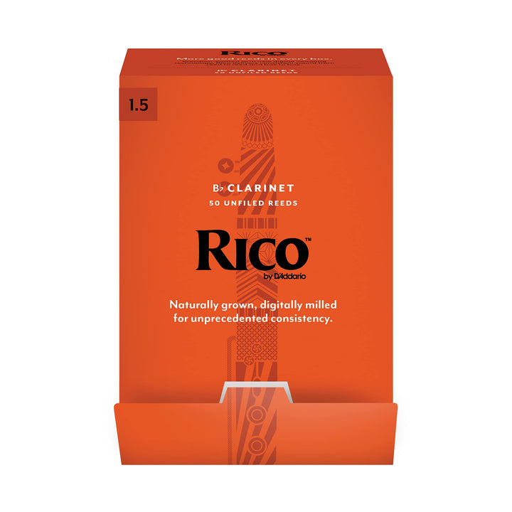 Rico by D'Addario Bb-Klarinettenblätter | Hochpräzise gefertigt | Böhm | Klarinettenblätter 1,5 Stär