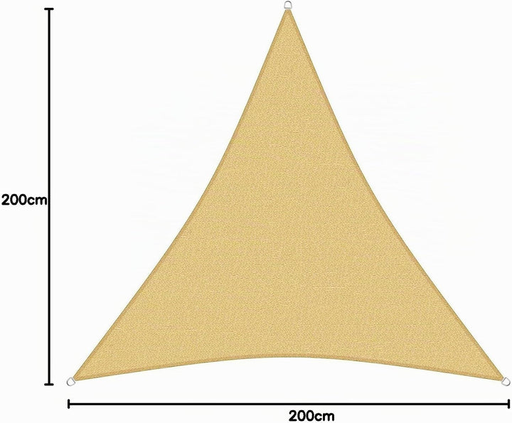 sunprotect 83493 Professional Sonnensegel, 2 x 2 x 2 m, Dreieck, Wind- &amp; wasserdurchlässig, beige 2