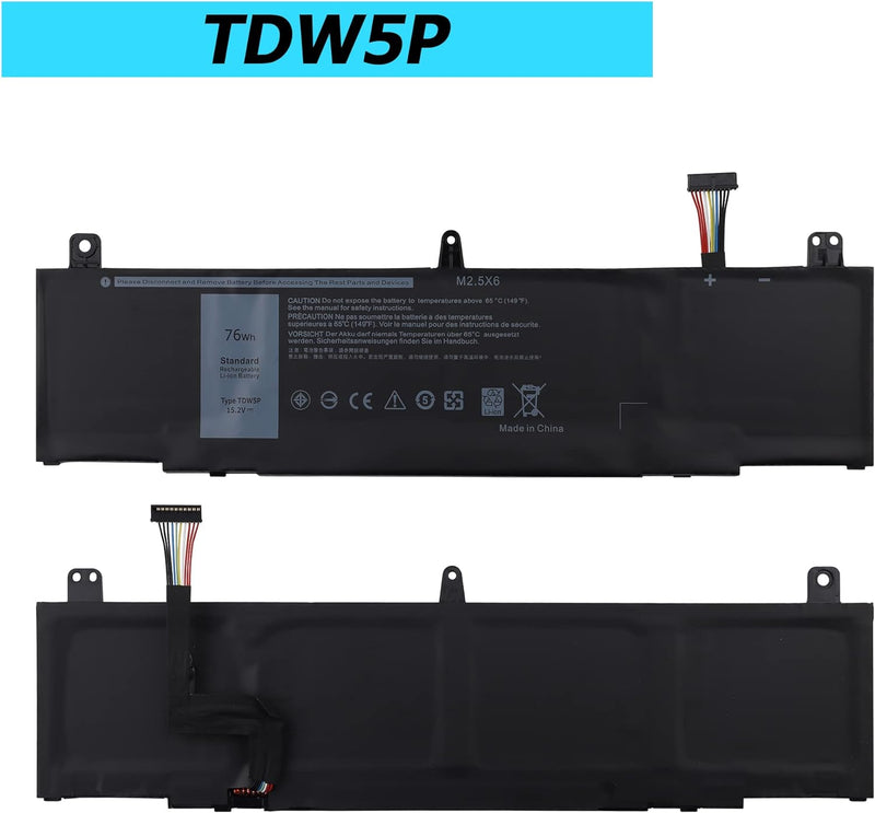 Vvsialeek Neu TDW5P 76Wh Laptop Akku Kompatibel Für Dell Alienware 13 R3 ALW13C-D2718 ALW13CR-1738 A