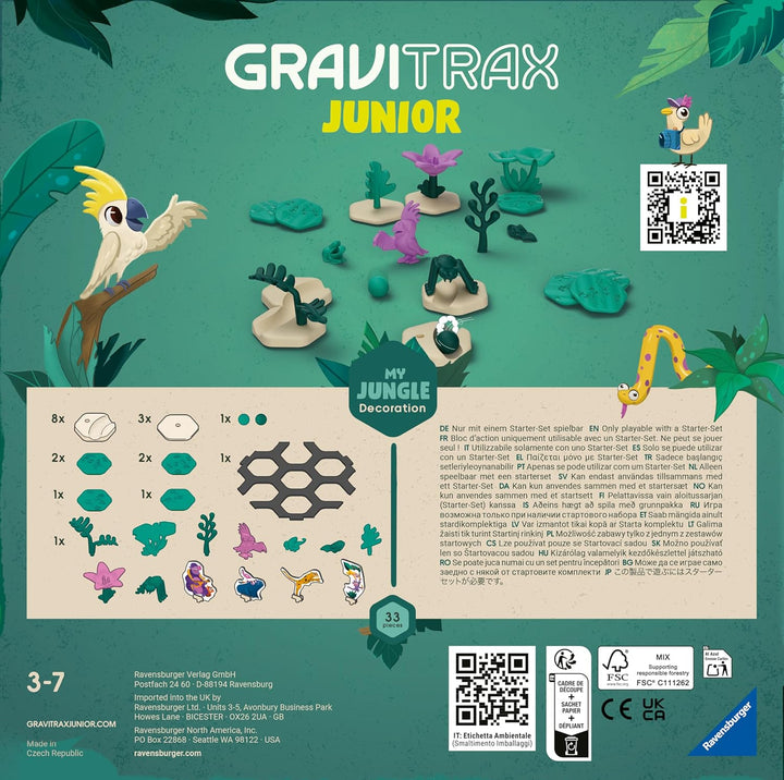 Ravensburger GraviTrax Junior Extension Jungle 23747 - Murmelbahn überwiegend aus nachwachsenden Roh
