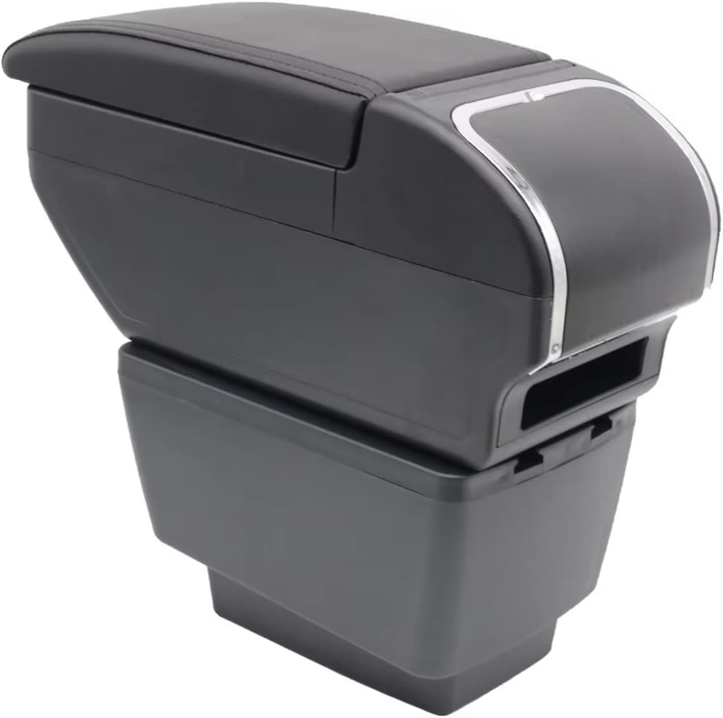 KAERGK Auto Armlehne für Skoda Fabia 3 2015-2017 Doppelschicht Mittelkonsole Grosse Aufbewahrungsbox