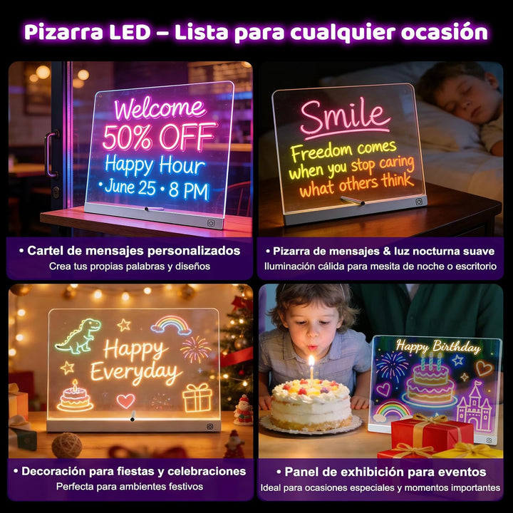 Allinside LED Zeichenbrett für Kinder, Leuchtendes LED Maltafel mit 7 Farben, Zeichen- & Schreibtafe