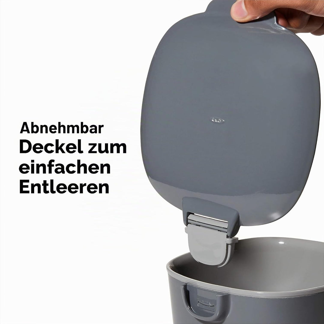 OXO Good Grips Komposteimer grau – geruchsdichter Abfalleimer für die Küche – 2,8 l 2.8L Anthrazit,