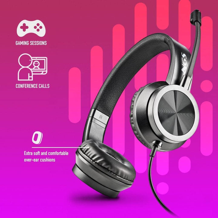 NGS MSX11 PRO - On-Ear-Kopfhörer mit einstellbarem Mikrofon, 3,5-mm-Klinkenstecker und 1-2 Klinkenad