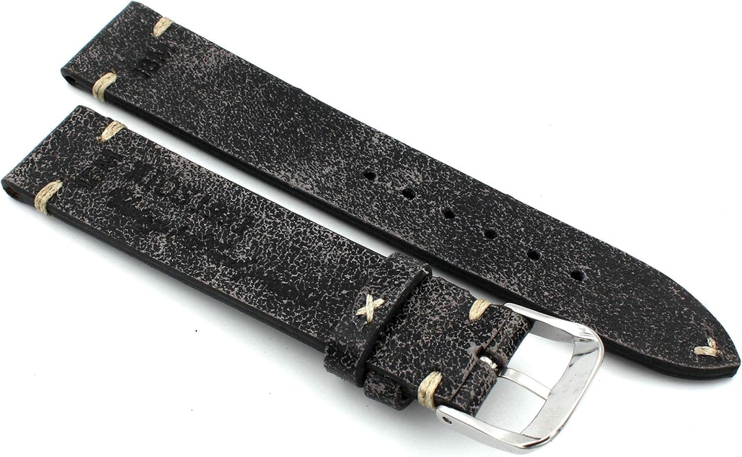 Rios1931 Sagittarius Vintage Rindsleder Uhrenarmband handgemacht in Deutschland Robust 18mm Scratche