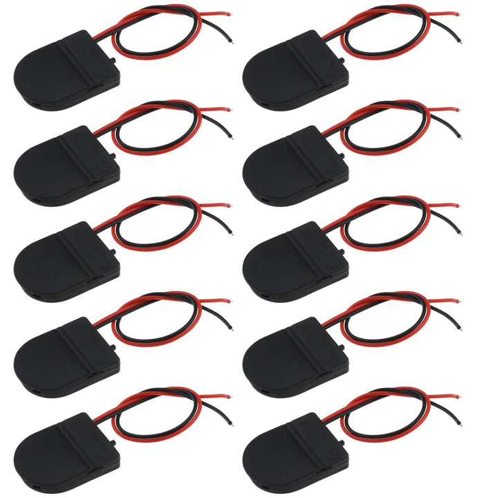 10 Stück Batteriehalter 3 V CR2032 Knopf-Halterung Batteriegehäuse mit Ein-/Ausschalter Bleidraht 26