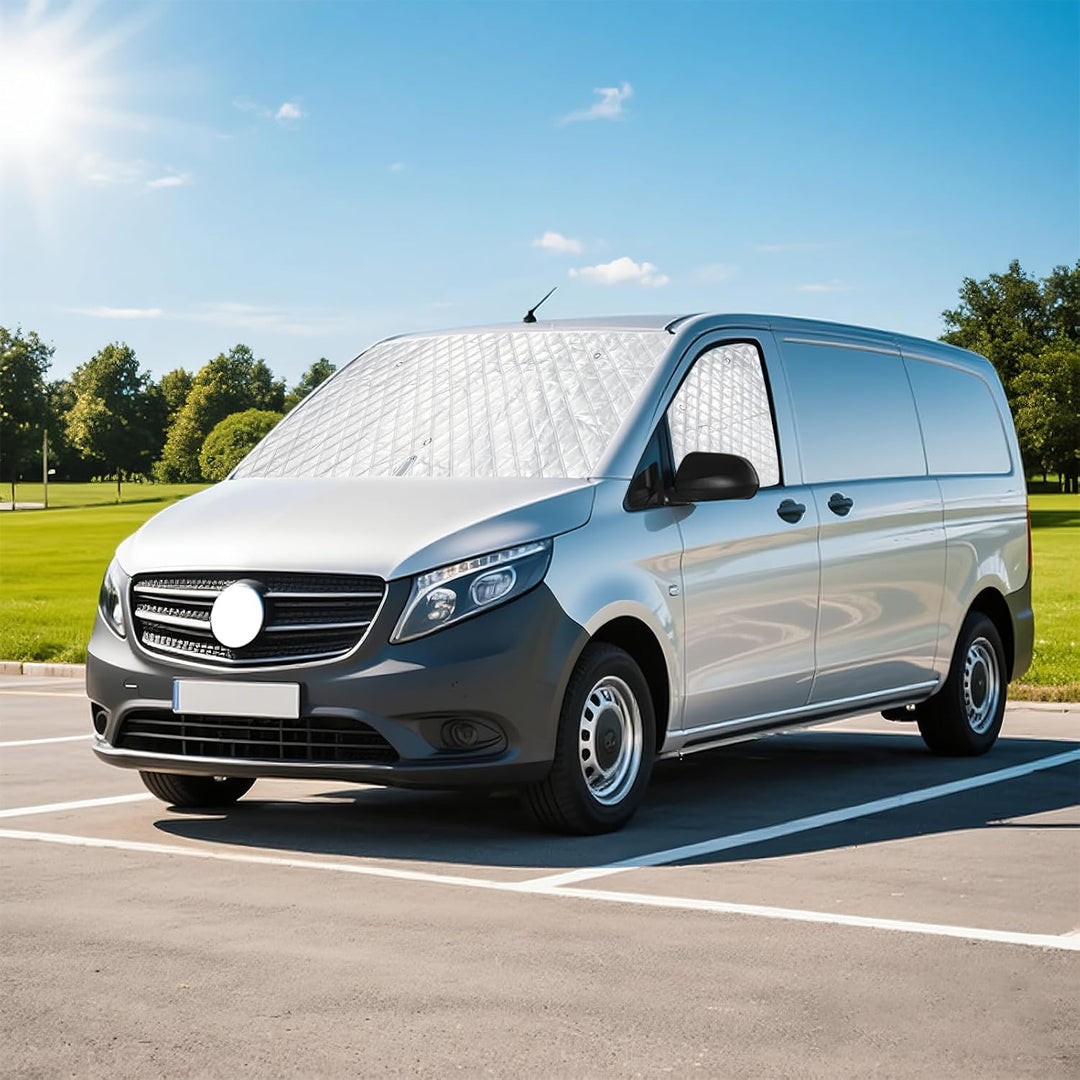Windschutzscheibe Sonnenschutz für Mercedes-Benz VITO III W447 2014-2022, 600D Oxford Tuch 100% Lich