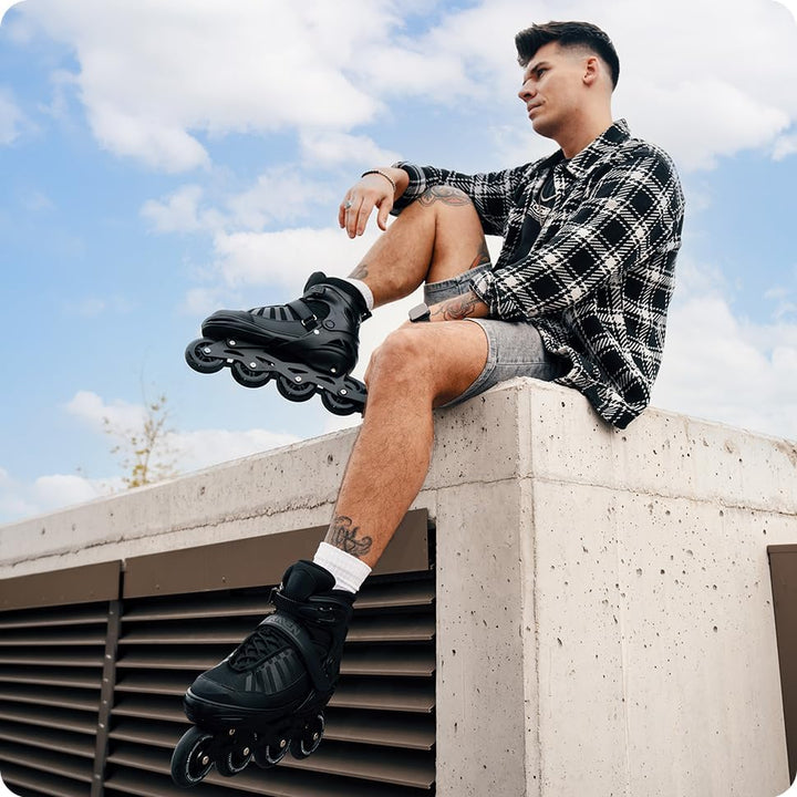 RAVEN Inline Skates Inliner für Kinder und Erwachsene OPTIONAL 2in1 mit Schlittschuhen verstellbar O